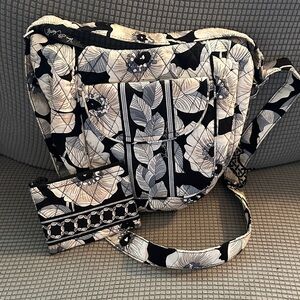 Vera Bradley Black and White Floral Crossbody Bag